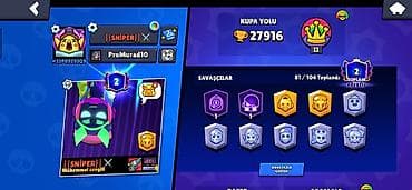 sac aksesuarları: Brawl Stars hesabı - Kupa: 27,916 (Kupa Yolu II rütbə) - Daxili — 2