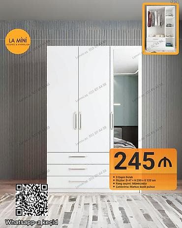 balkon skaflari: 3 qapılı dolab – LA Mini dizaynı - Ölçülər: Dərinlik 47 sm × — 1