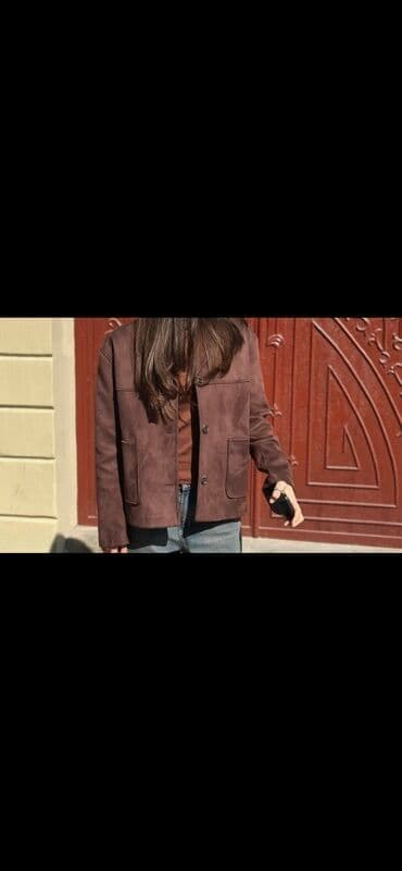 sumqayitda jaket: Qadınlar üçün şık qısa jaket - Rəng: tünd qəhvəyi - Material — 1