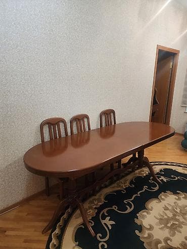 dəst mebel: Masa desti stul 6 eded Stol ozu iste umumi 12 neferlikdir.Uz 2.20 — 3