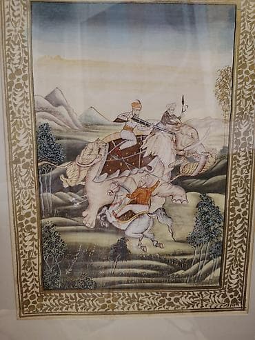 Старинная индийская миниатюра Великие моголы