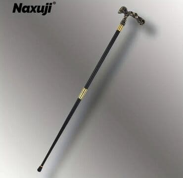 çəliklər: Əsa xasa çəlik baston Naxuji markalı, qara rəngli, qızılı bəzəkli əsa — 2