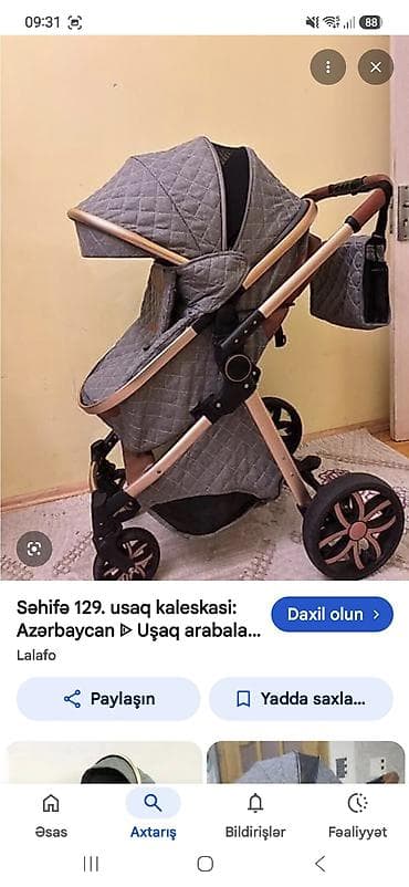Uşaq arabası – çoxfunksiyalı, komfortlu və praktik model. - 3 təkərli — 1