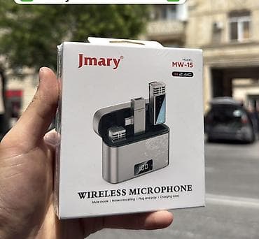 mikrofon mini: Jmary MW-15 simsiz mikrofon dəsti - Bağlantı: 2.4G simsiz - Komplekt — 1