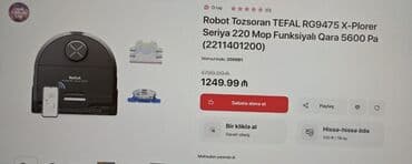 robot supurge: Tozsoran Tefal, Nəm təmizləmə, Kredit var — 1