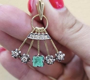 Şəxsi əşyalar: Kulon, Sarı qızıl, 750 Əyar, Brilyant, 1.51-2.00 Karat, 7 g — 6