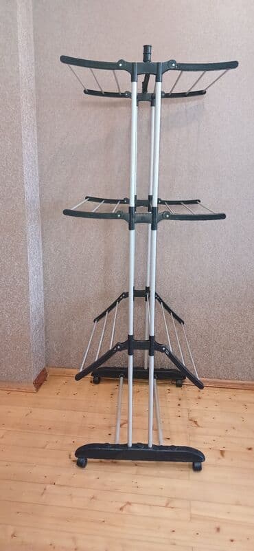 сушилка для одежды: Yüksək Keyfiyyətli 3 Mərtəbəli Təkərli Paltar Asanı Yenidi Məhdud — 3