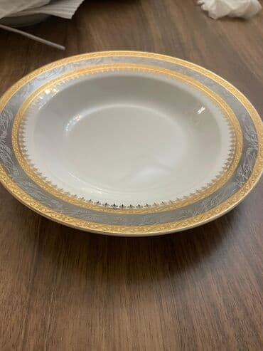 Məişət kimyəvi maddələri: Boşqablar, 12 ədədli dəst, rəng - Qızılı — 3