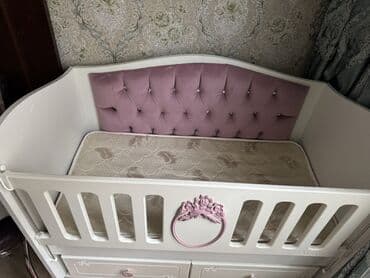 elektron beşik: Qız üçün, İşlənmiş, Dördbucaq, Beşik, Dəstsiz, Matras ilə, Yellənmə mexanizm ilə — 4