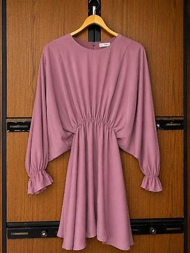 don geyim: Mauve rəngdə qadın paltarı - Model: qısa kəsim, yüngül və axıcı — 1