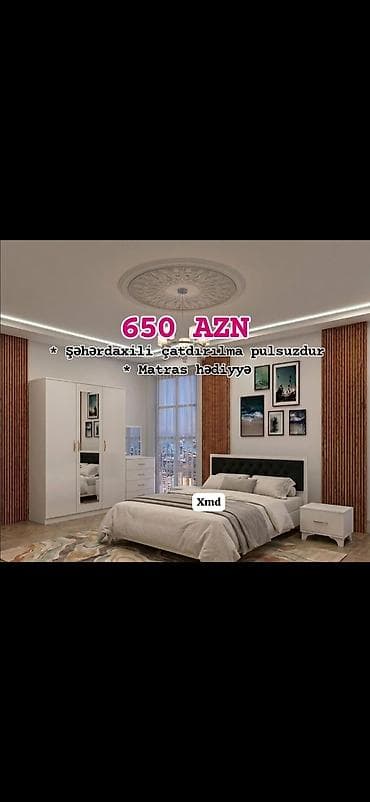 korka kamot: Yataq otağı dəsti – 650 AZN Komplektin tərkibi: - İki nəfərlik — 1