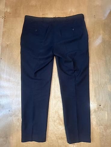 aşbaz geyim: Tünd göy rəngli klassik kişi şalvarı - Düz kəsim, ütü cizgili paçalar — 2