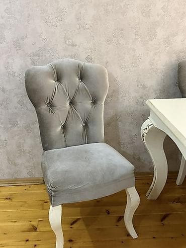 stul ortukləri: Qonaq otağı üçün, İşlənmiş, Açılan, Dördbucaq masa, 8 stul — 3