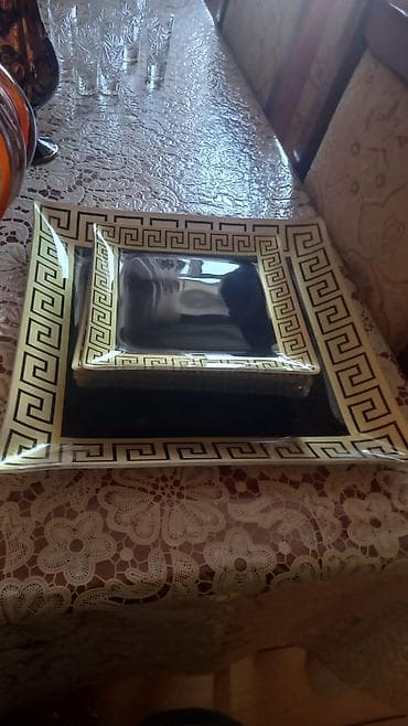 pemo luks: Nahar dəsti, rəng - Qızılı, Keramika, Versace, 6 nəfərlik — 1
