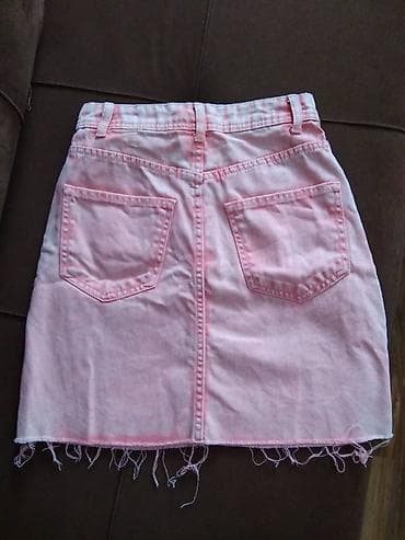 Ətəklər: Cins yubka, ideal vaziyyatda, cox az geyilib, achiq roziviy rengde — 3