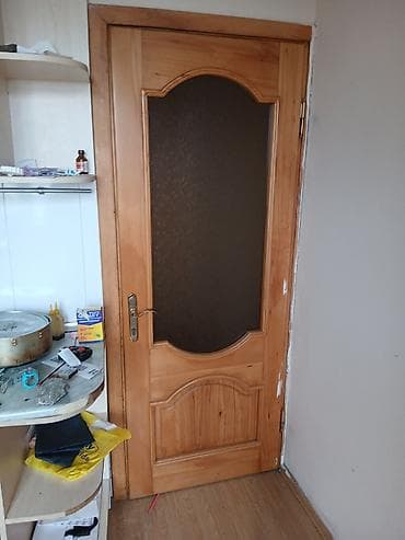 Taxta otaq qapısı – şüşəli model - Material: massiv ağac (təbii ağac — 2