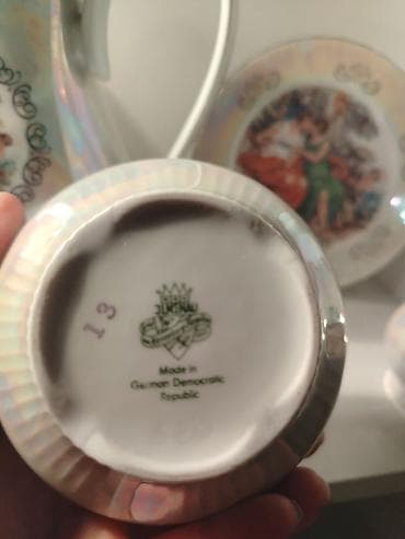 saxda baba paltari: Çay dəsti, rəng - Ağ, Farfor, Almaniya — 2