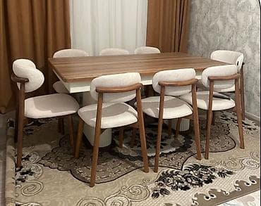 Qonaq otağı üçün, Yeni, Açılmayan, Dördbucaq masa, 8 stul