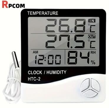 Termo-hiqrometr. Model: HTC-2 Böyük LCD displey, çoxfunksiyalı. MAX