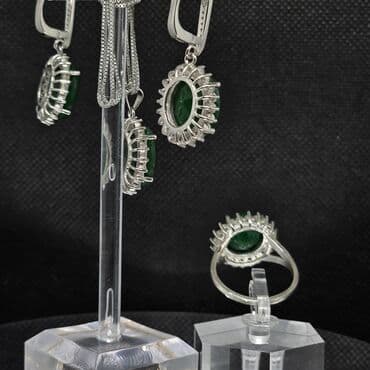 наборы из серебра с натуральными камнями: Dəstə daxildir: Üzük, Gümüş — 5
