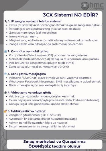 услуги водопроводчика: Call Center-IP telefoniya (ATS) 3CX – Böyük Komandalar Üçün Güclü — 3