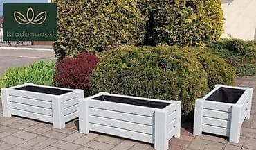 otaq bitkisi: Ağ rəngdə dekorativ taxta çiçək yeşikləri Salam hər vaxtınız xeyir — 3