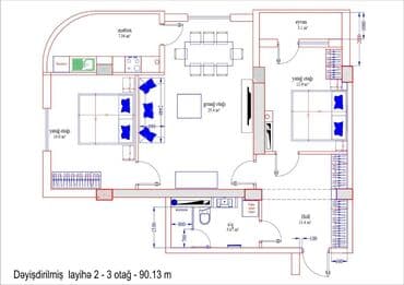 podmayak mənzillər: 2 otaqlı, Yeni tikili, m. Həzi Aslanov, 90 kv. m — 10
