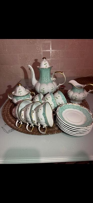 Çay dəsti, rəng - Ağ, Farfor