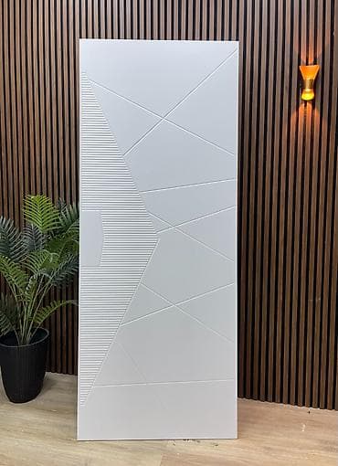 kampot qabi: Ağ rəngli modern interyer qapısı - Material: MDF və ya ağac əsaslı — 1