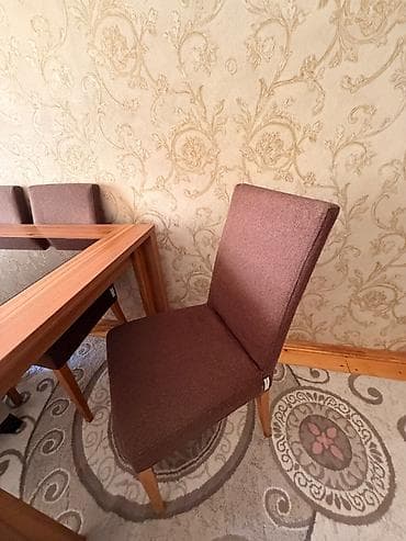 Qonaq otağı üçün, İşlənmiş, Açılmayan, Kvadrat masa, 8 stul — 2