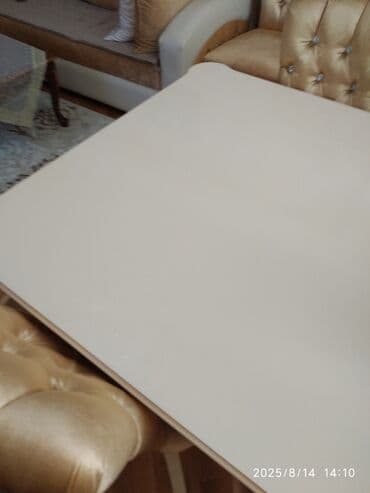 stol və stul: Qonaq otağı üçün, İşlənmiş, Açılmayan, Dördbucaq masa, 8 stul — 8