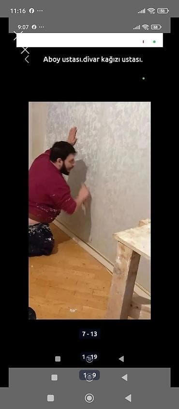 Aboy ustası malyar ustası emusiya ustası şpoklyovka ustası paduqa