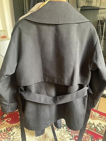 drap palto: Plaş, L, XL, rəng - Qara — 2