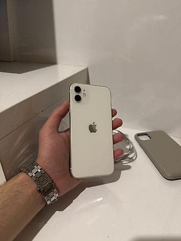 IPhone 11, 64 GB, Ağ, Zəmanət, Simsiz şarj, Face ID