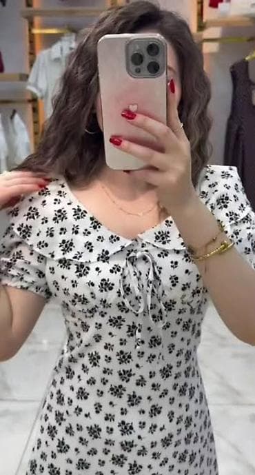 Повседневное платье, Миди, L — 4