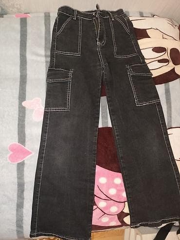 детские лосины для танцев: Qara karqo üslublu uşaq şalvarı - Material: cins/parça qarışığı — 1