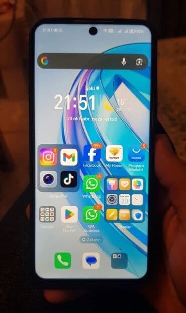 Mərmər effektli PVC panellər: Honor X7a, 128 GB, rəng - Göy, Qırıq — 1