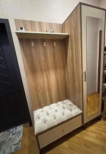 ucuz dolap: İşlənmiş, 1 qapı, Qəhvəyi, Digər material, Açılan, Düz dolab — 2