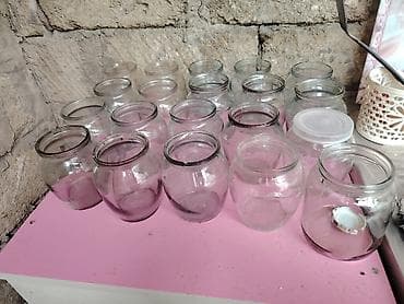 suse banka qebulu: Şüşə bankalar dəsti - Həcmlər: təxminən 0.3 l, 0.5 l, 0.7 l, 1 l və 3 — 6