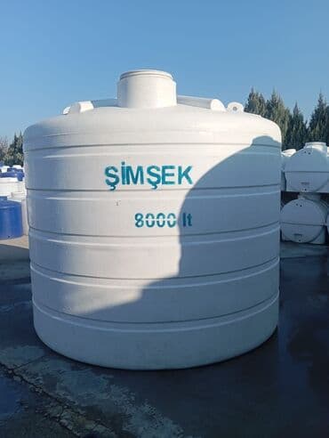 su cənəri: Şimşek 8000 lt su çənı - Həcm: 8000 litr (çəndə “ŞİMŞEK 8000 lt” qeyd — 1