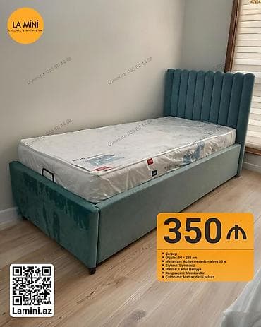 Təknəfərlik çarpayı, Bazalı, Matras ilə, Siyirməsiz — 1