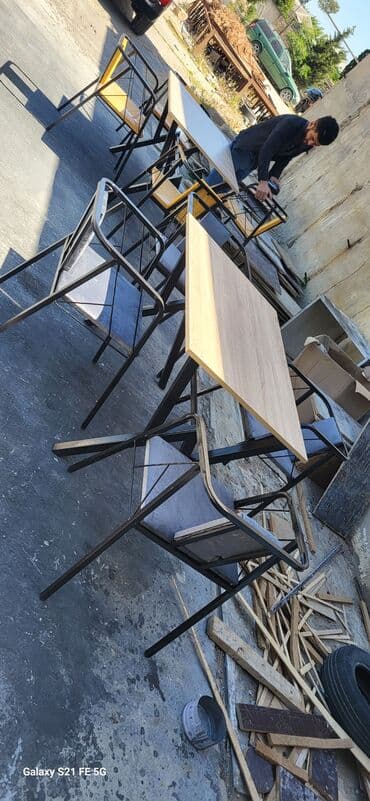 stul restoran: Mətbəx üçün, Yeni, Qatlanmayan, rəng - Göy Stul — 9