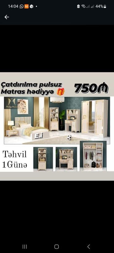 Çarpayılar: Yataq otağınız üçün nəzərdə tutulmuş bu mebel dəsti, rahat yataq, iki