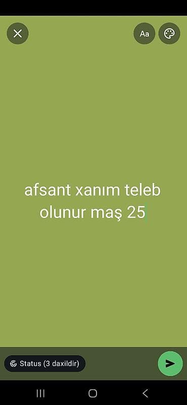 Ofisiant tələb olunur
