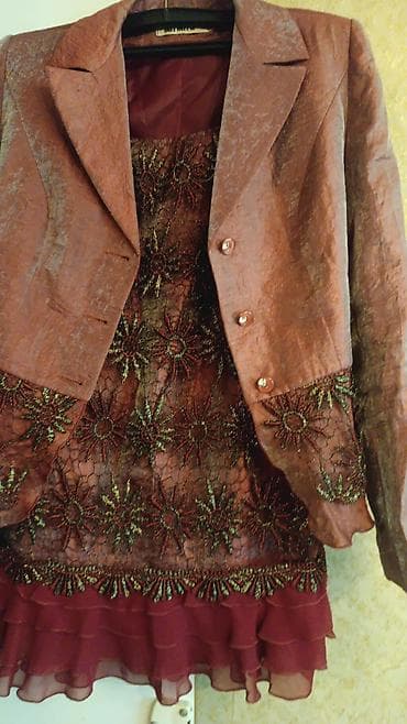 triko dest: Qadın geyimləri seti 1) Bordo ziyafət dəsti: - Qısa jaket: parıltılı — 1