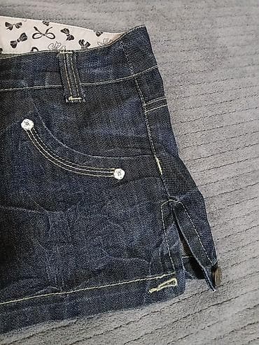 Aksesuarlar: Размер 36 Qadınlar üçün cins şort - Material: tünd mavi denim (cins) — 4