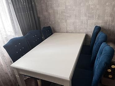 Qonaq otağı üçün, Yeni, Dördbucaq masa, 6 stul — 1