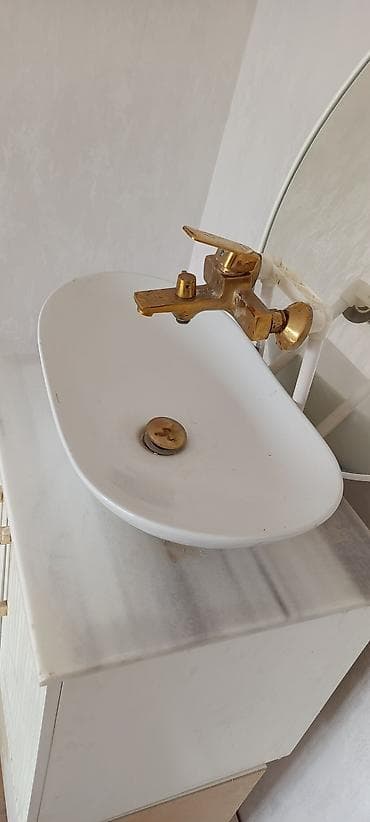 Vanna otağı üçün lavabo dəsti - Kompakt dəst: şkaf, üst mərmər səth — 4