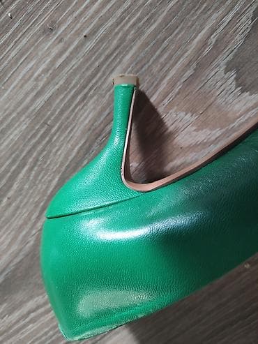 Туфли: Туфли, Nine West, Размер: 37.5, цвет - Зеленый, Б/у — 3