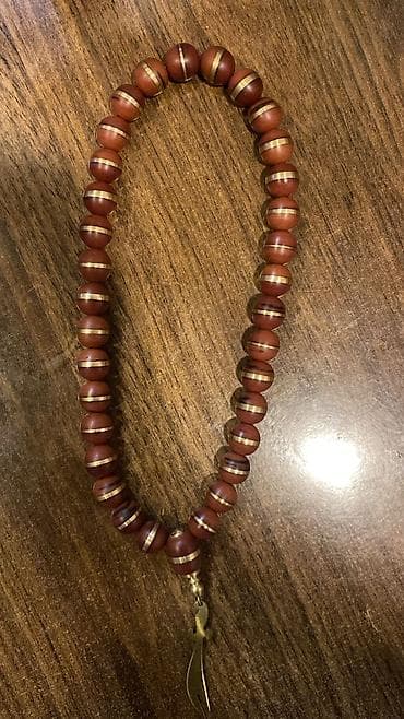 bijuteryalar: Taxta təsbeh dəsti - Material: taxta muncuqlar (tünd qəhvəyi və — 3